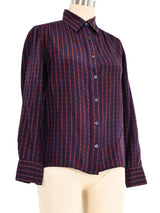 Celine Silk Belt Print Blouse Top arcadeshops.com