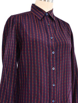 Celine Silk Belt Print Blouse Top arcadeshops.com