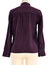 Celine Silk Belt Print Blouse Top arcadeshops.com