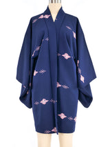 Navy Block Printed Haori Kimono Jacket arcadeshops.com
