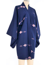 Navy Block Printed Haori Kimono Jacket arcadeshops.com