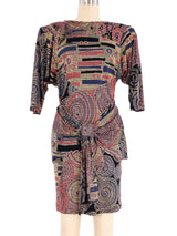 1990s Metallic Mosaic Printed Mini Dress Dress arcadeshops.com