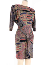 1990s Metallic Mosaic Printed Mini Dress Dress arcadeshops.com