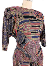 1990s Metallic Mosaic Printed Mini Dress Dress arcadeshops.com