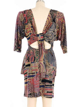 1990s Metallic Mosaic Printed Mini Dress Dress arcadeshops.com