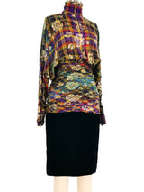 1980s Nina Ricci Plaid Lurex Chiffon Dress Dress arcadeshops.com