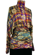 1980s Nina Ricci Plaid Lurex Chiffon Dress Dress arcadeshops.com