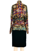 1980s Nina Ricci Plaid Lurex Chiffon Dress Dress arcadeshops.com