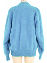 Teal Angora Embellished Cardigan Jacket arcadeshops.com