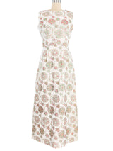 1960s Sleeveless Brocade Maxi Gown Dress arcadeshops.com