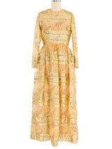 1970s Metallic Brocade Gown Dress arcadeshops.com