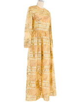 1970s Metallic Brocade Gown Dress arcadeshops.com