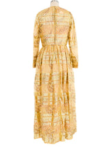 1970s Metallic Brocade Gown Dress arcadeshops.com