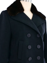 Lanvin Mink Collar Cropped Peacoat Outerwear arcadeshops.com