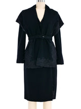 1998 Christian Dior Lace Trim Wrap Skirt And Jacket Ensemble Suit arcadeshops.com