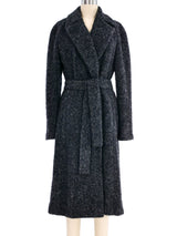 1990s Calvin Klein Collection Graphite Boucle Coat Outerwear arcadeshops.com