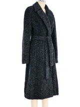 1990s Calvin Klein Collection Graphite Boucle Coat Outerwear arcadeshops.com