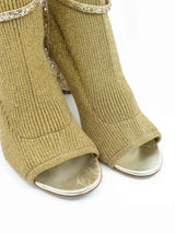 Miu Miu Metallic Gold Sock Boots Accessory arcadeshops.com