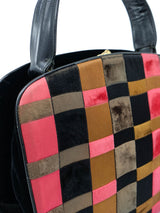 1960s Harry Rosenfeld Velour Checkerboard Bag Accessory arcadeshops.com