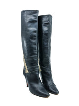 Snakeskin Accent Knee High Boots, 10 Accessory arcadeshops.com