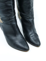 Snakeskin Accent Knee High Boots, 10 Accessory arcadeshops.com