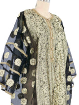 Jay Morley For Fern Violette Sheer Black Metallic Caftan Dress arcadeshops.com