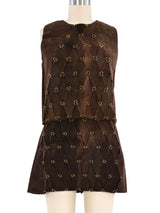 1970s Pieced Suede Skirt Ensemble Suit arcadeshops.com
