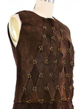 1970s Pieced Suede Skirt Ensemble Suit arcadeshops.com