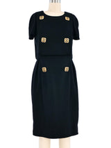 Chanel Double Breasted Black Dress Dress arcadeshops.com