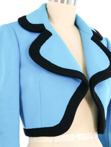 Donald Brooks Cropped Teal Jacket Jacket arcadeshops.com