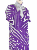Indian Bead Embellished Metallic Silk Dress Dress arcadeshops.com