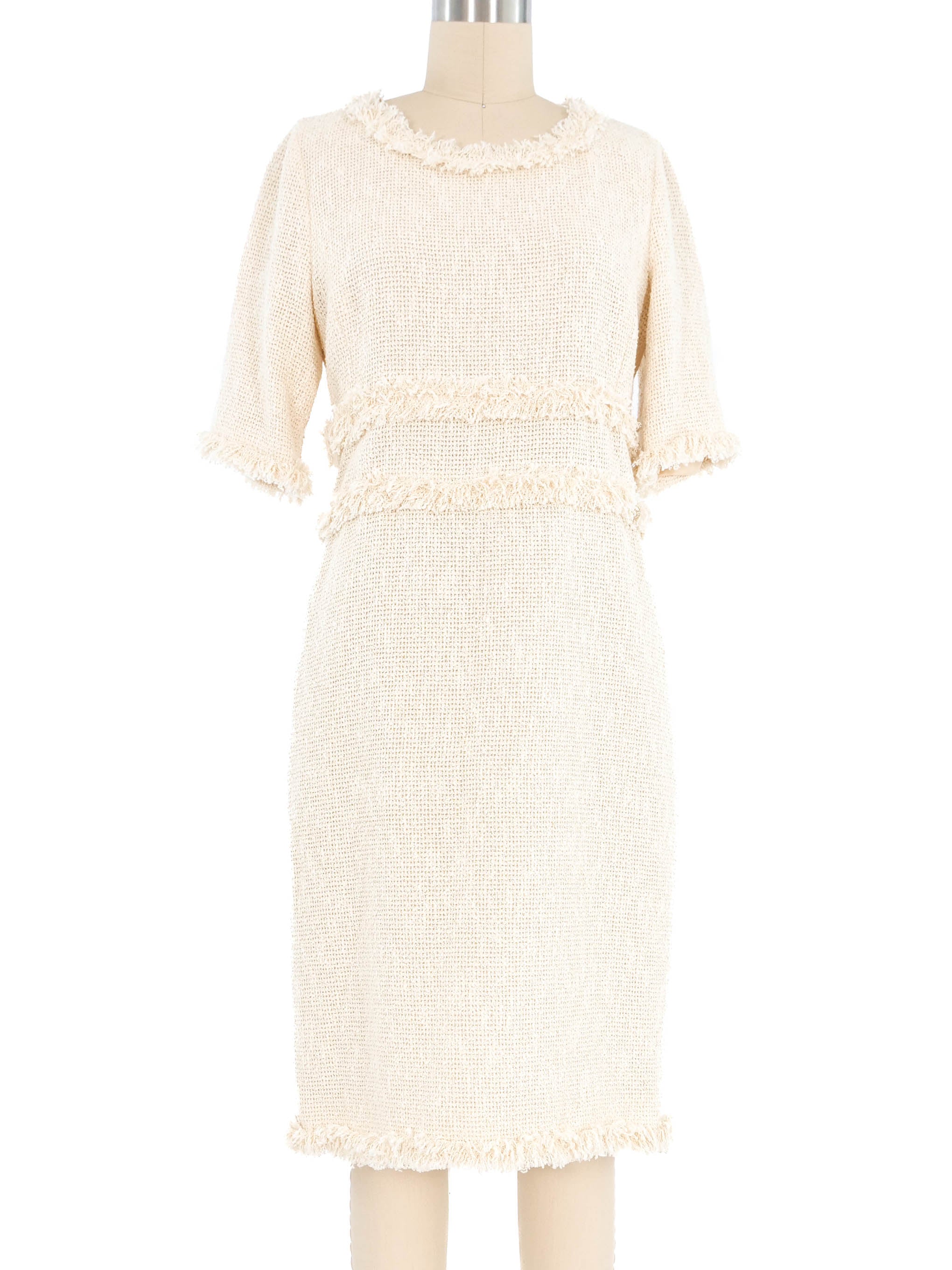 Chanel Cream Tweed Dress Chanel Cream Tweed Dress