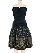 Zandra Rhodes Strapless Ruched Cocktail Dress Dress arcadeshops.com