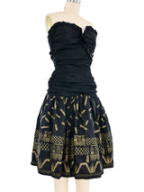 Zandra Rhodes Strapless Ruched Cocktail Dress Dress arcadeshops.com