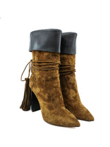Saint Laurent Tanger Suede Tassel Boots, 37.5 Accessory arcadeshops.com