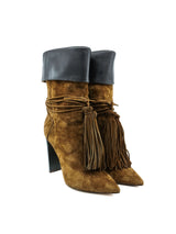 Saint Laurent Tanger Suede Tassel Boots, 37.5 Accessory arcadeshops.com