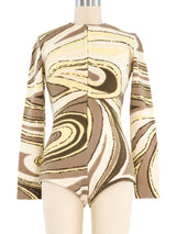 Donald Brooks Marble Printed Bodysuit Suit arcadeshops.com
