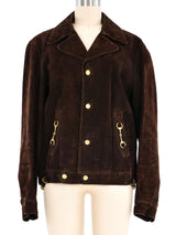 1980s Gucci Suede Horsebit Jacket Jacket arcadeshops.com