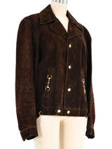 1980s Gucci Suede Horsebit Jacket Jacket arcadeshops.com
