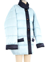 Escada Ice Blue Silk Puffer Jacket arcadeshops.com