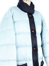 Escada Ice Blue Silk Puffer Jacket arcadeshops.com