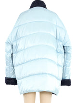 Escada Ice Blue Silk Puffer Jacket arcadeshops.com