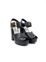 Prada Leather Platform Heels, 37.5 Accessory arcadeshops.com