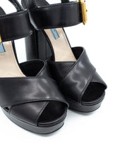 Prada Leather Platform Heels, 37.5 Accessory arcadeshops.com