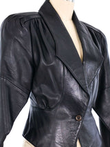 1980s Angular Leather Jacket Jacket arcadeshops.com