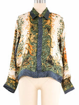 Safari Print Metallic Blouse Top arcadeshops.com