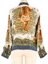 Safari Print Metallic Blouse Top arcadeshops.com