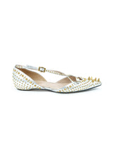 Gucci Unia Studded Metallic D'Orsay Flats, 38 Accessory arcadeshops.com