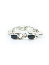 Mexican Sterling Onyx Link Bracelet Jewelry arcadeshops.com