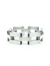 1930s Sterling Brick Link Bracelet Jewelry arcadeshops.com